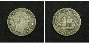 5 Cent 丹麦 銀 弗雷德里克七世 (1808-1863)