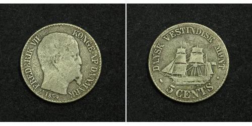 5 Cent 丹麦 銀 弗雷德里克七世 (1808-1863)