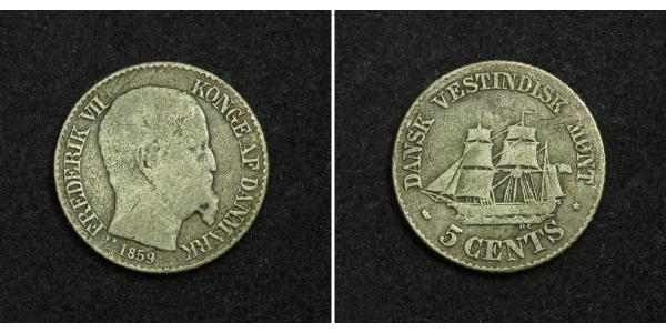 5 Cent 丹麦 銀 弗雷德里克七世 (1808-1863)