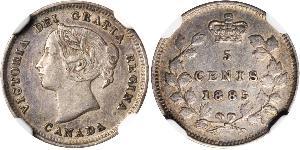 5 Cent 加拿大 銀 维多利亚 (英国君主)