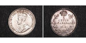 5 Cent 加拿大 銀 乔治五世  (1865-1936)