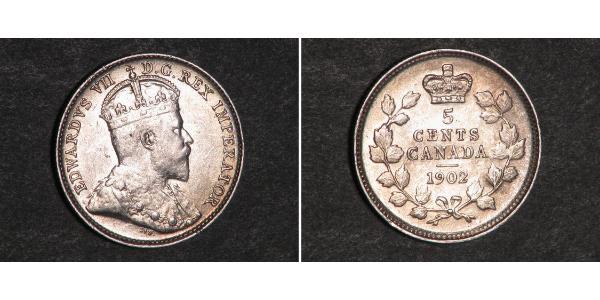 5 Cent 加拿大 銀 爱德华七世 (1841-1910)