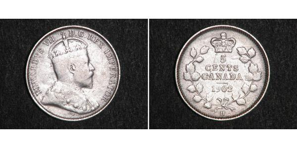 5 Cent 加拿大 銀 爱德华七世 (1841-1910)