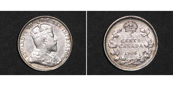 5 Cent 加拿大 銀 爱德华七世 (1841-1910)