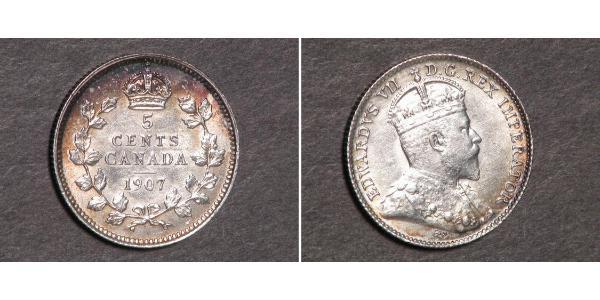 5 Cent 加拿大 銀 爱德华七世 (1841-1910)