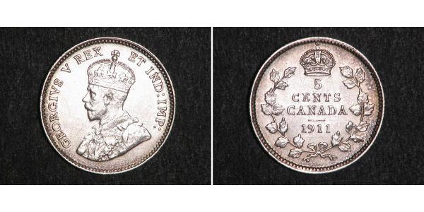 5 Cent 加拿大 銀 乔治五世  (1865-1936)