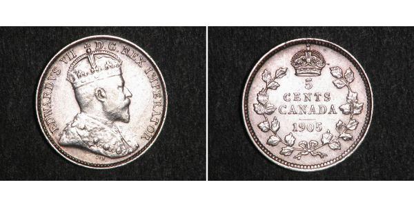 5 Cent 加拿大 銀 爱德华七世 (1841-1910)