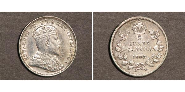 5 Cent 加拿大 銀 爱德华七世 (1841-1910)