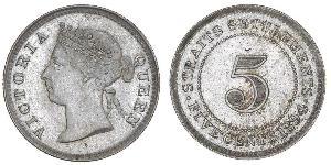 5 Cent 海峡殖民地 銀 维多利亚 (英国君主)