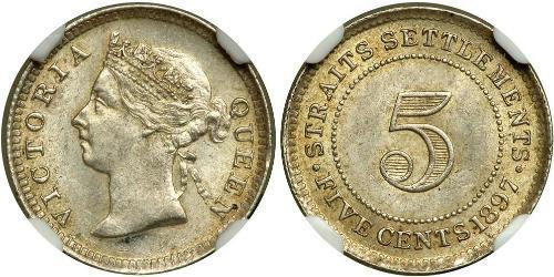 5 Cent 海峡殖民地 銀 维多利亚 (英国君主)