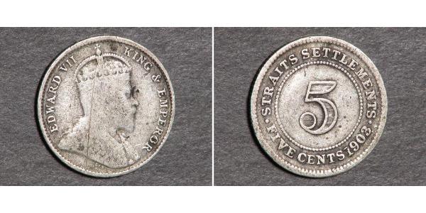 5 Cent 海峡殖民地 銀 爱德华七世 (1841-1910)