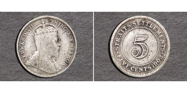 5 Cent 海峡殖民地 銀 爱德华七世 (1841-1910)