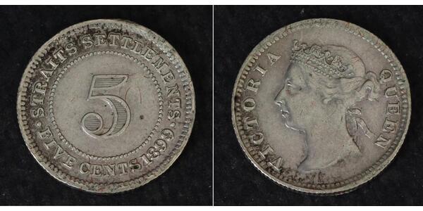 5 Cent 海峡殖民地 銀 维多利亚 (英国君主)