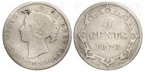 5 Cent 紐芬蘭與拉布拉多 銀 维多利亚 (英国君主)