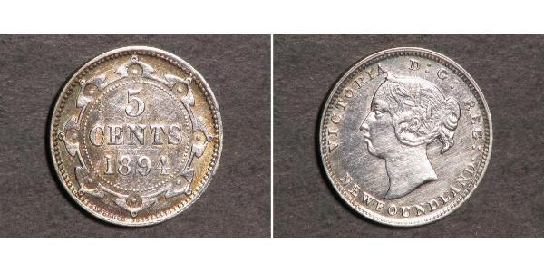 5 Cent 紐芬蘭與拉布拉多 銀 维多利亚 (英国君主)