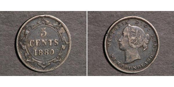 5 Cent 紐芬蘭與拉布拉多 銀 维多利亚 (英国君主)
