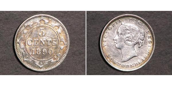 5 Cent 紐芬蘭與拉布拉多 銀 维多利亚 (英国君主)