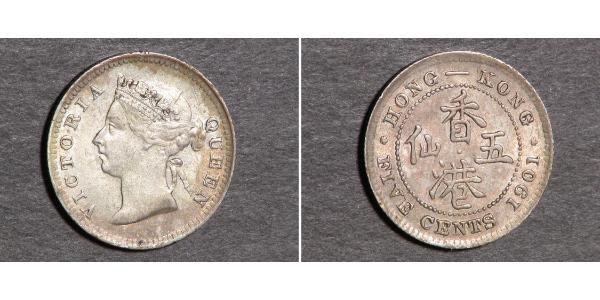 5 Cent 香港 銀 维多利亚 (英国君主)