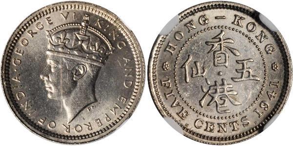 5 Cent 香港 青铜/銀 乔治六世 (1895-1952)