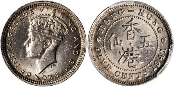5 Cent 香港 青铜/銀 乔治六世 (1895-1952)