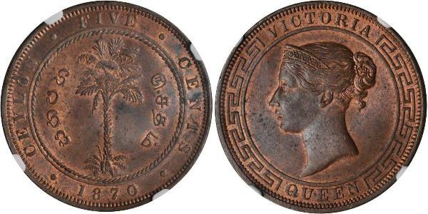 5 Cent Sri Lanka/Ceylon 銅 维多利亚 (英国君主)