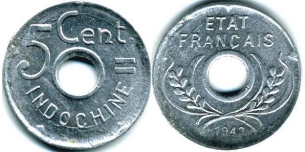 5 Cent French Indochina (1887-1954) 铝 