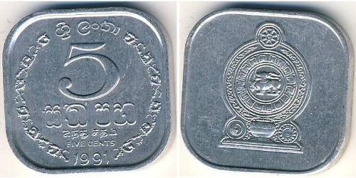 5 Cent Sri Lanka/Ceylon 铝 