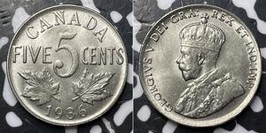 5 Cent 加拿大 镍 乔治五世  (1865-1936)