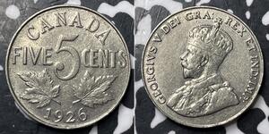 5 Cent 加拿大 镍 乔治五世  (1865-1936)