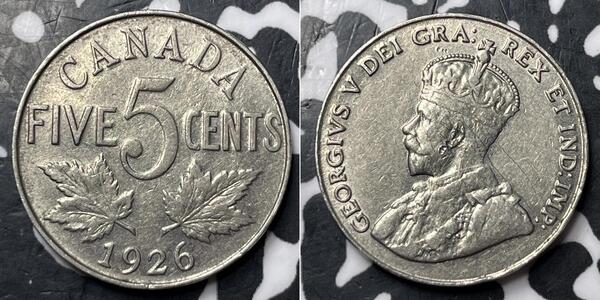 5 Cent 加拿大 镍 乔治五世  (1865-1936)