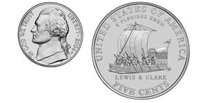 5 Cent 美利堅合眾國 (1776 - ) 镍 Thomas Jefferson (1743-1826)