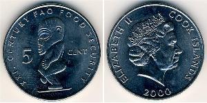 5 Cent Cook Islands 銅/镍 伊丽莎白二世 (1926-2022)