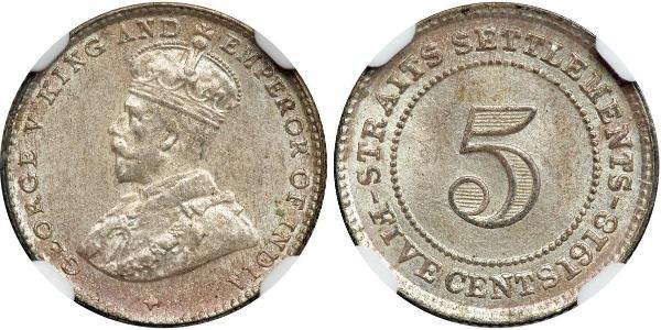 5 Cent 海峡殖民地 銅/镍 乔治五世  (1865-1936)