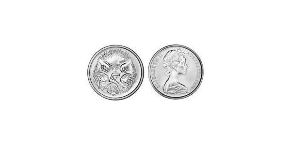 5 Cent 澳大利亚 銅/镍 伊丽莎白二世 (1926-2022)