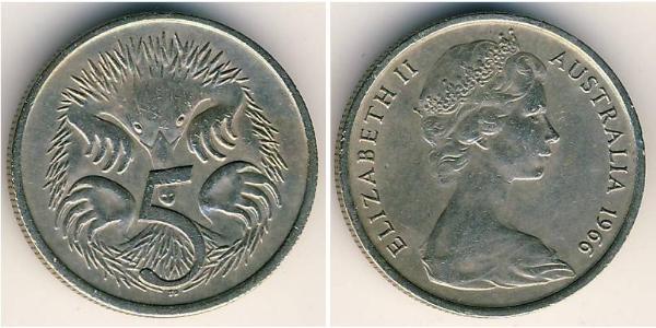 5 Cent 澳大利亚 銅/镍 伊丽莎白二世 (1926-2022)