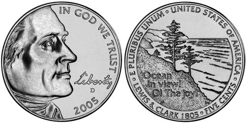 5 Cent 美利堅合眾國 (1776 - ) 銅/镍 Thomas Jefferson (1743-1826)