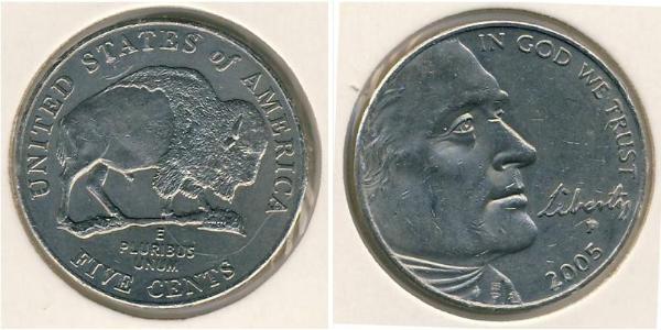 5 Cent 美利堅合眾國 (1776 - ) 銅/镍 Thomas Jefferson (1743-1826)