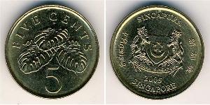 5 Cent Singapore 黃銅 