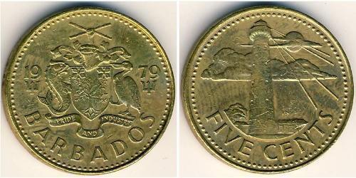 5 Cent 巴巴多斯 黃銅 