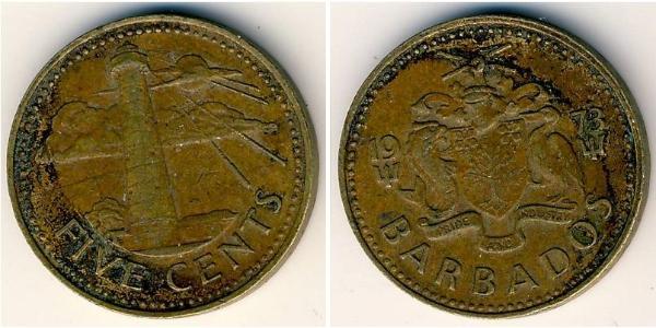 5 Cent 巴巴多斯 黃銅 