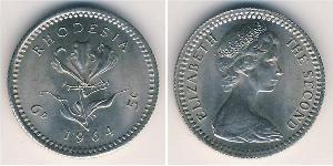 5 Cent / 6 Penny Rhodesia (1965 - 1979) Copper/Nickel Elizabeth II (1926-2022)