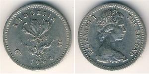 5 Cent / 6 Penny Rhodésie (1965 - 1979) Cuivre/Nickel Elizabeth II (1926-2022)