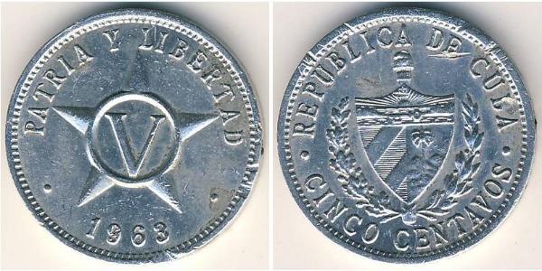 5 Centavo Cuba Alluminio 