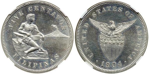 5 Centavo Philippines Argent 