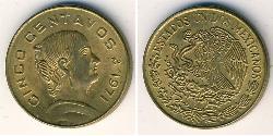 5 Centavo United Mexican States (1867 - ) Brass 