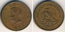 5 Centavo United Mexican States (1867 - ) Bronze 