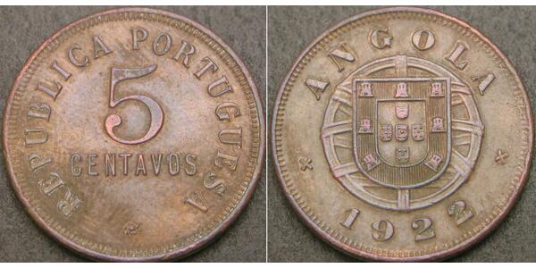 5 Centavo Portogallo / Portuguese Angola (1575-1975) Bronzo 