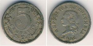 5 Centavo Republic of Colombia (1886 - ) Copper/Nickel 