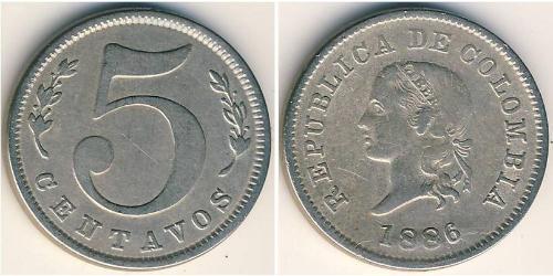 5 Centavo Republic of Colombia (1886 - ) Copper/Nickel 