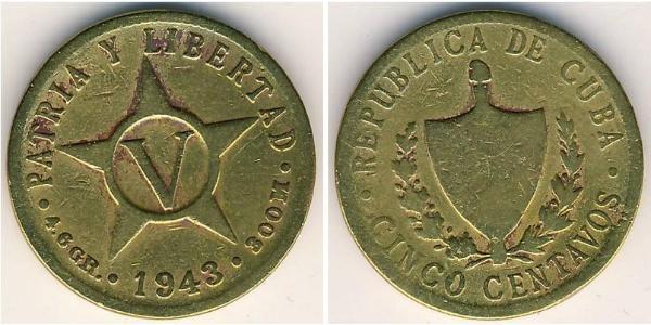 5 Centavo Cuba Níquel/Cobre 